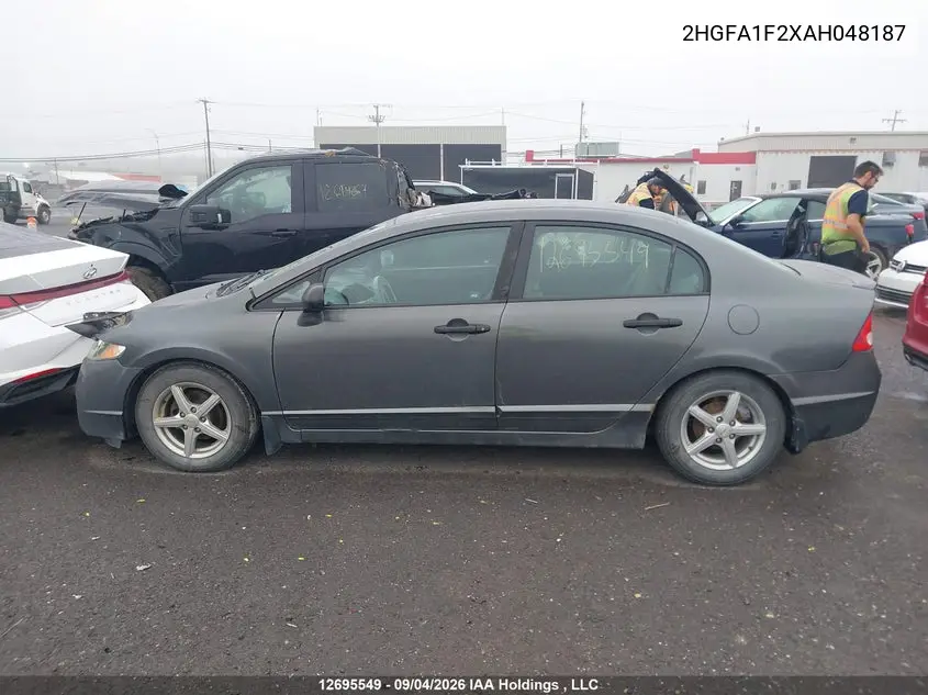 2010 HONDA CIVIC VIN 2HGFA1F2XAH048187 — фото 14
