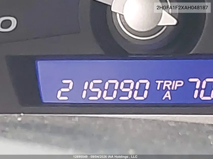 2010 HONDA CIVIC VIN 2HGFA1F2XAH048187 — фото 16