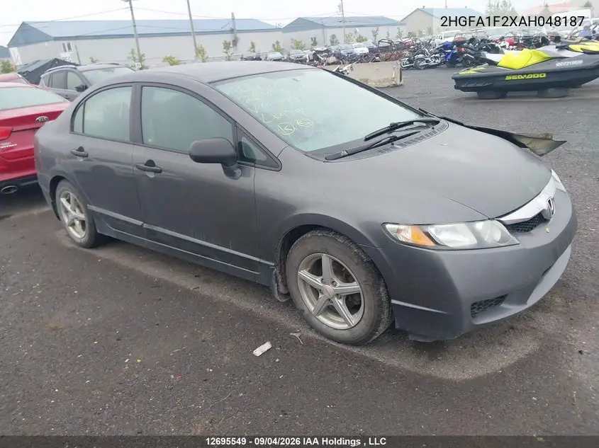 2010 HONDA CIVIC VIN 2HGFA1F2XAH048187 — фото 3