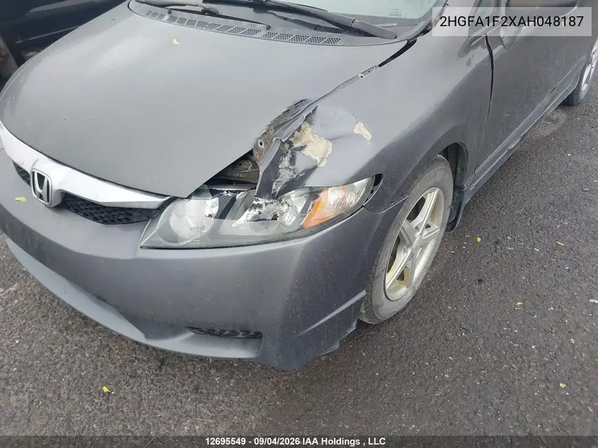 2010 HONDA CIVIC VIN 2HGFA1F2XAH048187 — фото 6