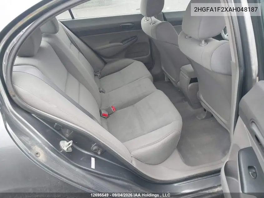 2010 HONDA CIVIC VIN 2HGFA1F2XAH048187 — фото 8