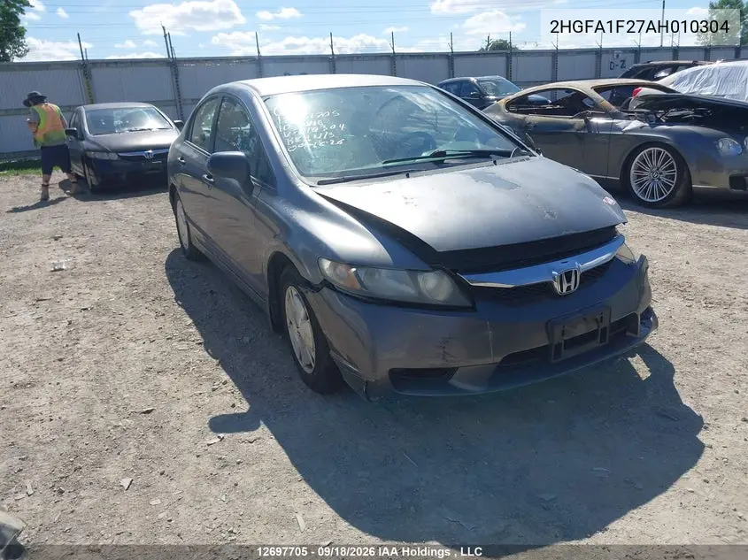 HONDA CIVIC 2010, VIN 2HGFA1F27AH010304