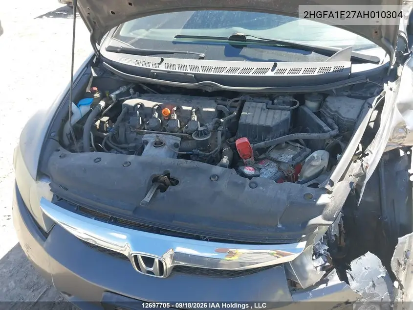 2010 HONDA CIVIC VIN 2HGFA1F27AH010304 — фото 10