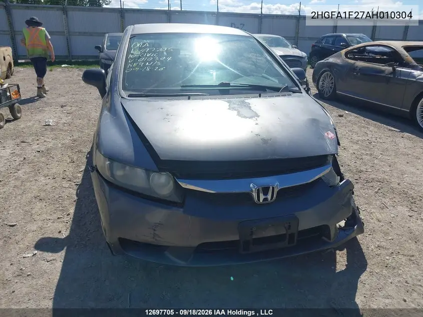 2010 HONDA CIVIC VIN 2HGFA1F27AH010304 — фото 12