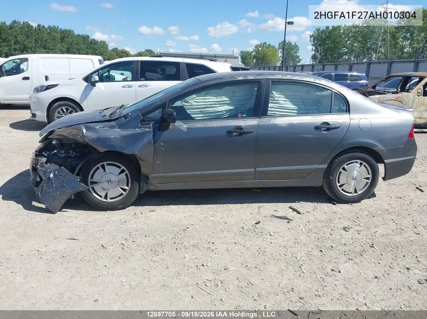 2010 HONDA CIVIC VIN 2HGFA1F27AH010304 — фото 14