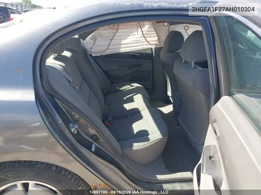 2010 HONDA CIVIC VIN 2HGFA1F27AH010304 — фото 8