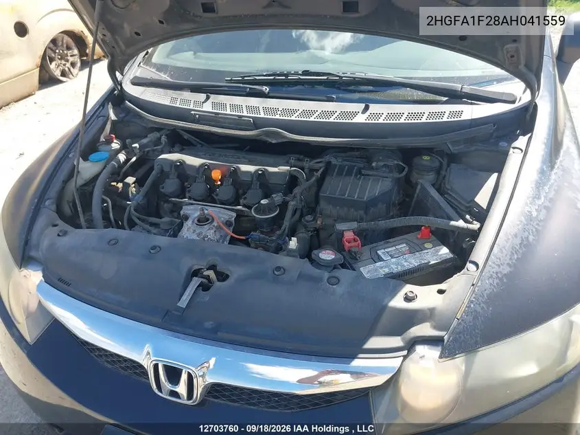 2010 HONDA CIVIC VIN 2HGFA1F28AH041559 — фото 10