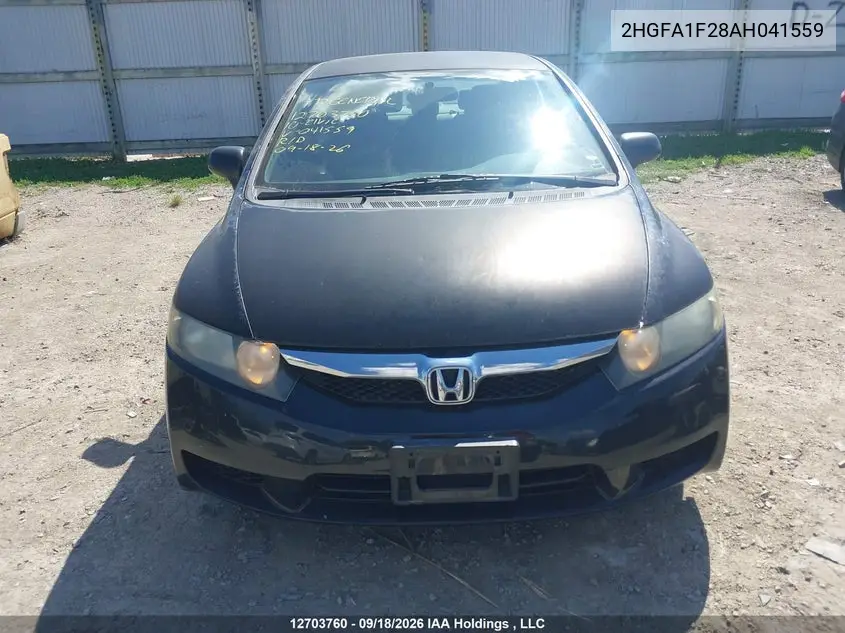 2010 HONDA CIVIC VIN 2HGFA1F28AH041559 — фото 12