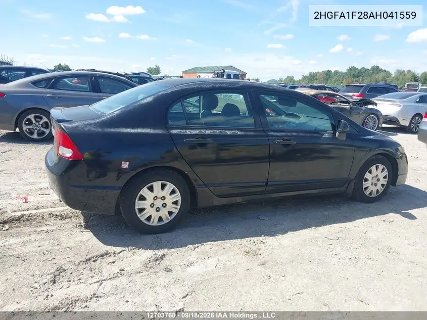 2010 HONDA CIVIC VIN 2HGFA1F28AH041559 — фото 13