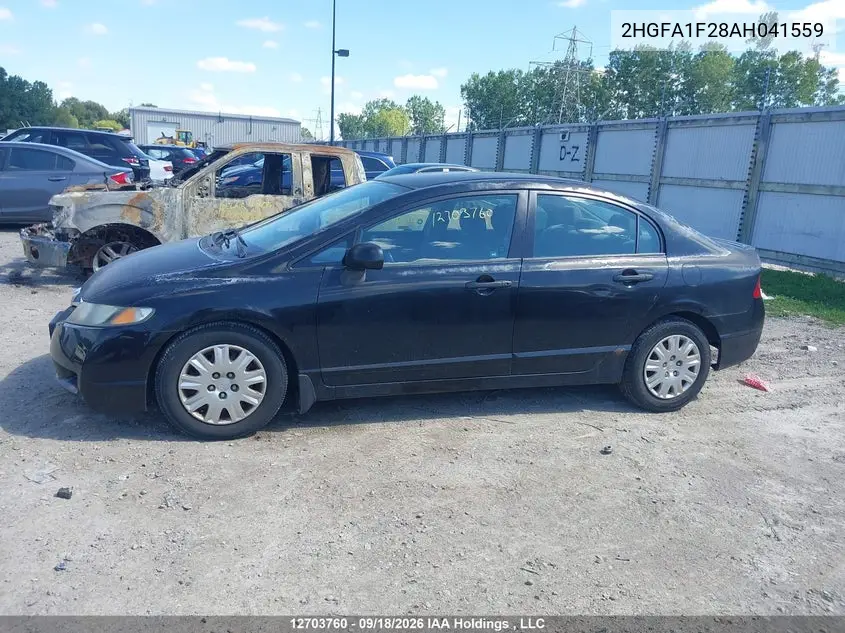 2010 HONDA CIVIC VIN 2HGFA1F28AH041559 — фото 14