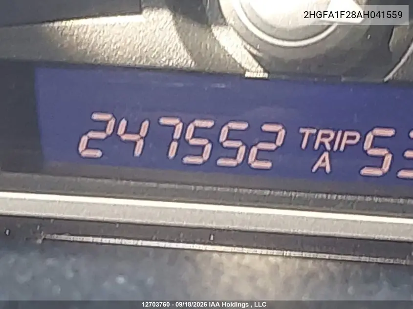 2010 HONDA CIVIC VIN 2HGFA1F28AH041559 — фото 15