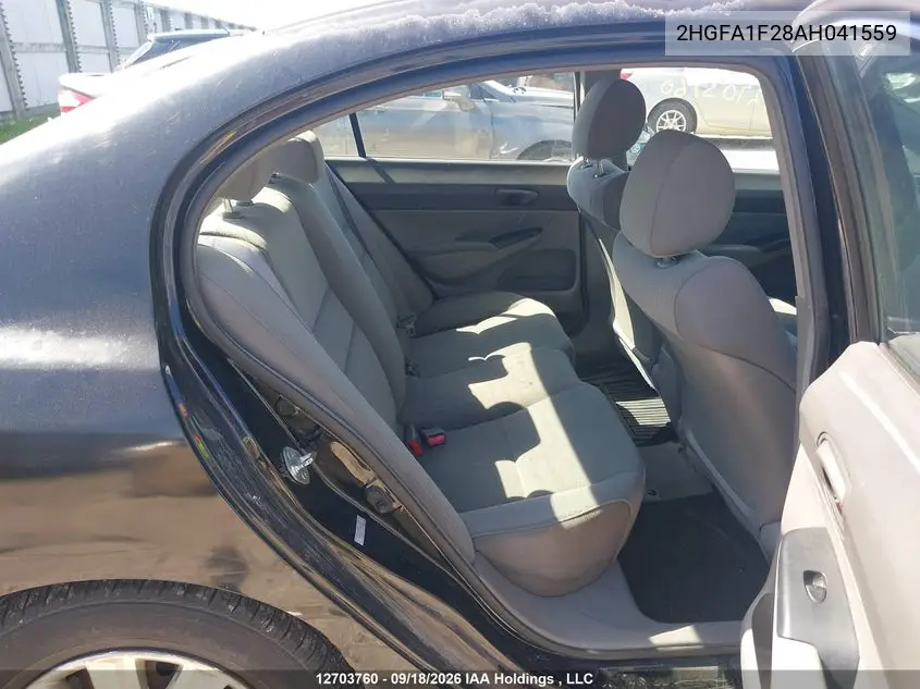 2010 HONDA CIVIC VIN 2HGFA1F28AH041559 — фото 8