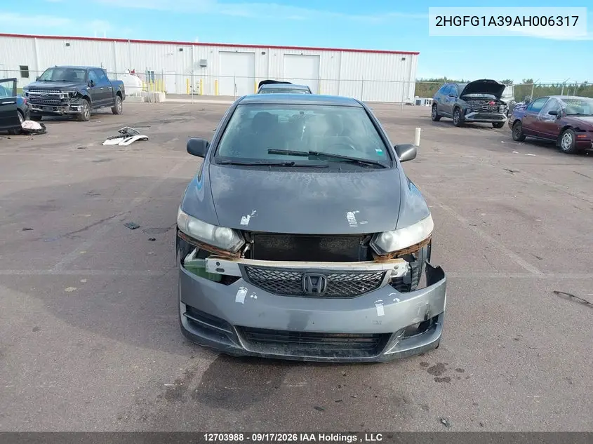 2010 HONDA CIVIC VIN 2HGFG1A39AH006317 — фото 13