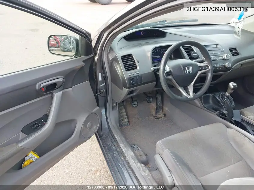2010 HONDA CIVIC VIN 2HGFG1A39AH006317 — фото 21