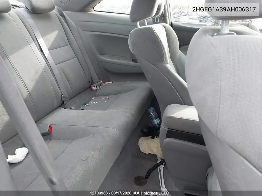 2010 HONDA CIVIC VIN 2HGFG1A39AH006317 — фото 8