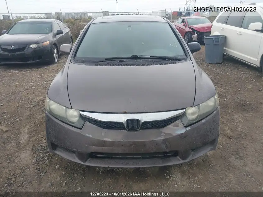 2010 HONDA CIVIC VIN 2HGFA1F05AH026628 — фото 11