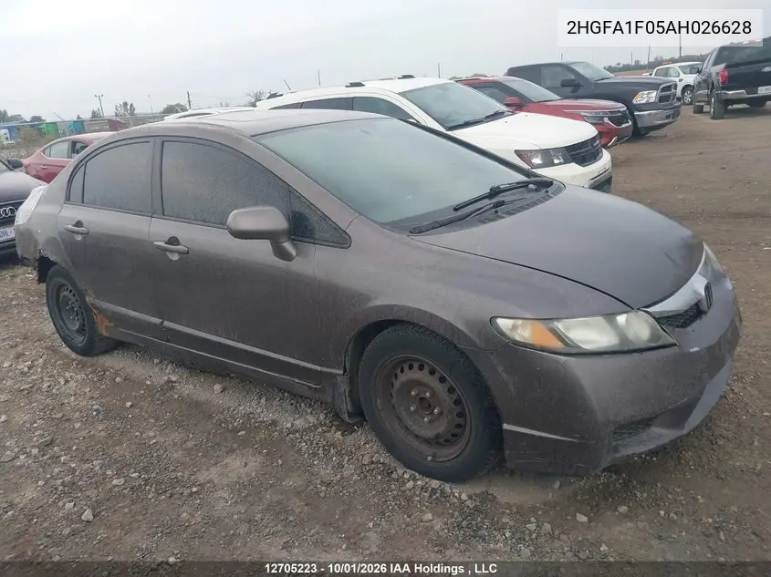 2010 HONDA CIVIC VIN 2HGFA1F05AH026628 — фото 12