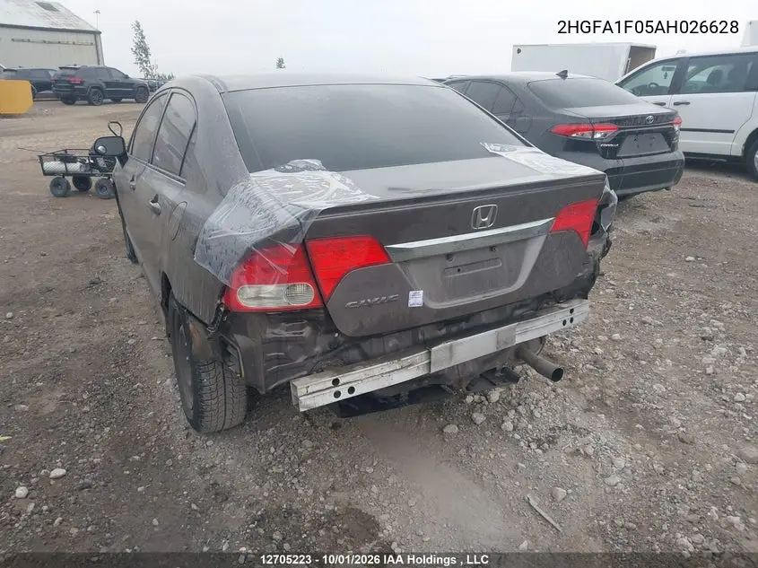 2010 HONDA CIVIC VIN 2HGFA1F05AH026628 — фото 3