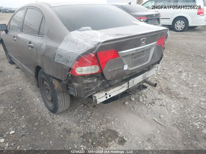 2010 HONDA CIVIC VIN 2HGFA1F05AH026628 — фото 6