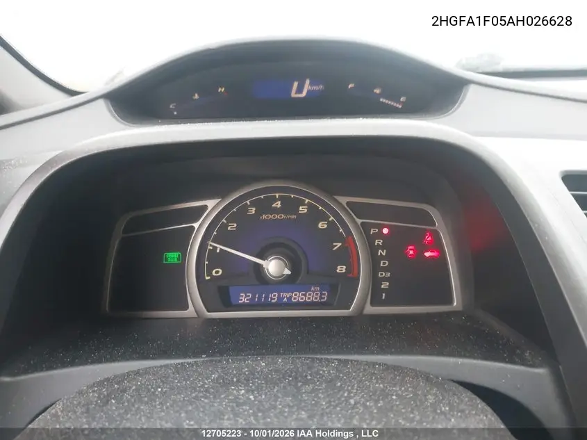 2010 HONDA CIVIC VIN 2HGFA1F05AH026628 — фото 7