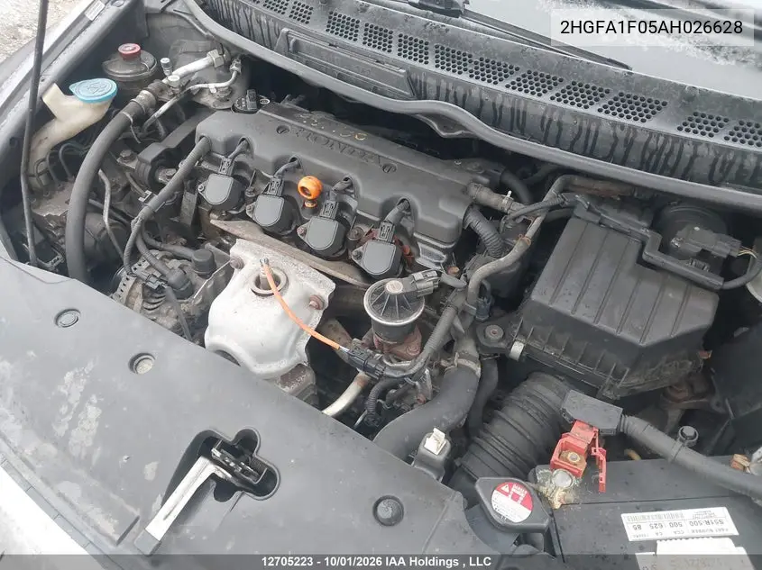 2010 HONDA CIVIC VIN 2HGFA1F05AH026628 — фото 9