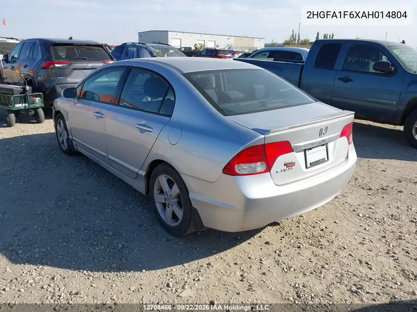 2010 HONDA CIVIC VIN 2HGFA1F6XAH014804 — фото 3