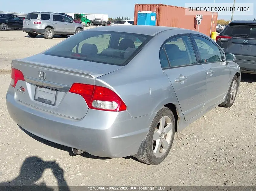 2010 HONDA CIVIC VIN 2HGFA1F6XAH014804 — фото 4