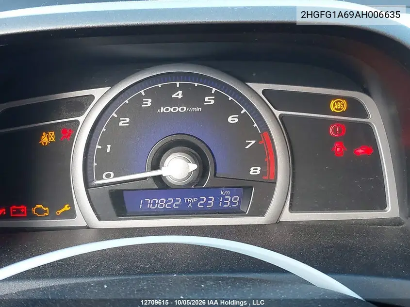 2010 HONDA CIVIC VIN 2HGFG1A69AH006635 — фото 16