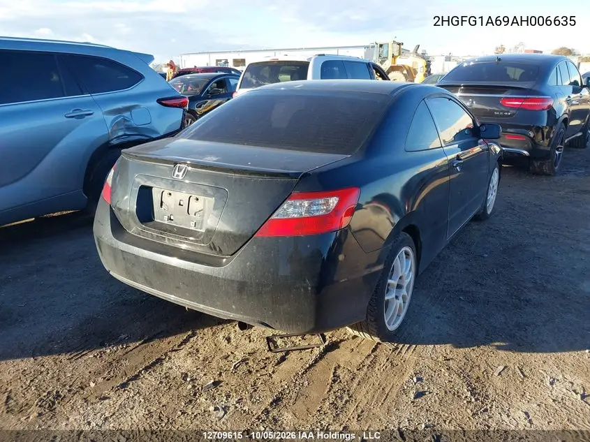 2010 HONDA CIVIC VIN 2HGFG1A69AH006635 — фото 4