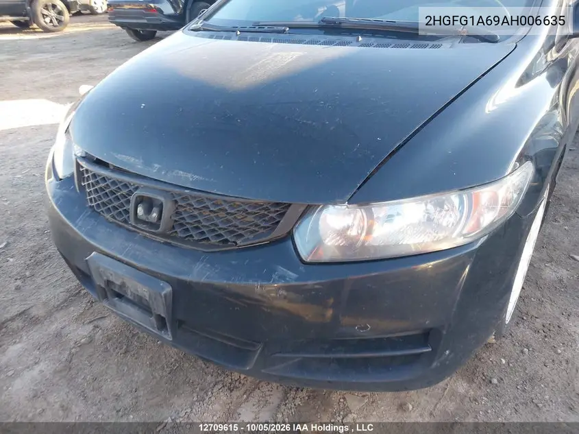 2010 HONDA CIVIC VIN 2HGFG1A69AH006635 — фото 6