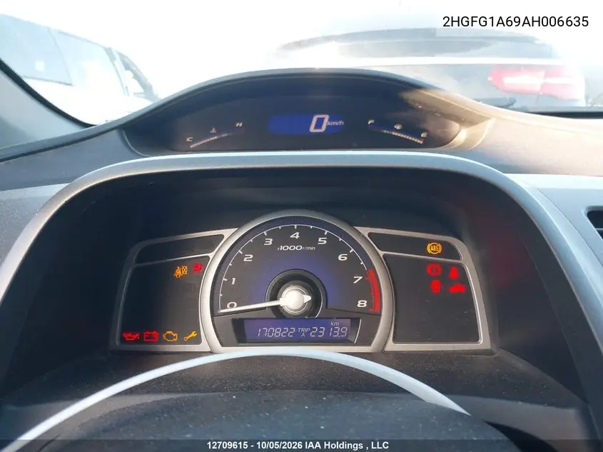 2010 HONDA CIVIC VIN 2HGFG1A69AH006635 — фото 7