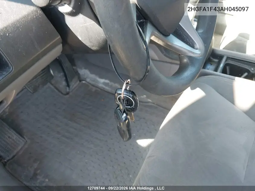 2010 HONDA CIVIC VIN 2HGFA1F43AH045097 — фото 10