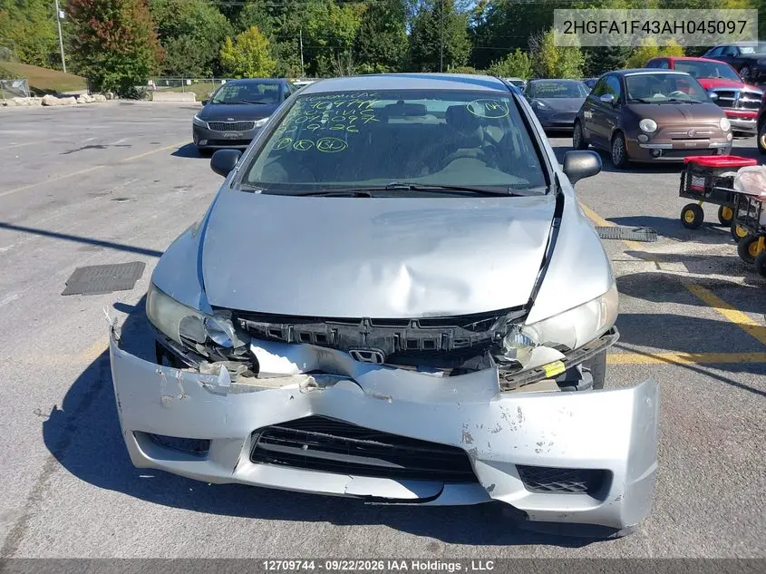 2010 HONDA CIVIC VIN 2HGFA1F43AH045097 — фото 12