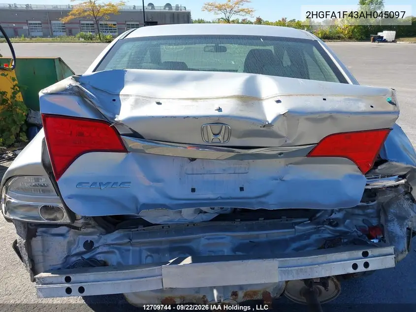 2010 HONDA CIVIC VIN 2HGFA1F43AH045097 — фото 16