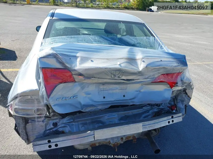 2010 HONDA CIVIC VIN 2HGFA1F43AH045097 — фото 21