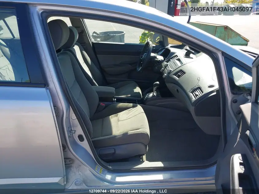 2010 HONDA CIVIC VIN 2HGFA1F43AH045097 — фото 5