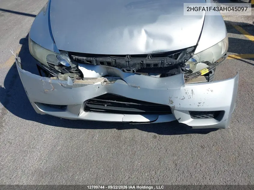 2010 HONDA CIVIC VIN 2HGFA1F43AH045097 — фото 6