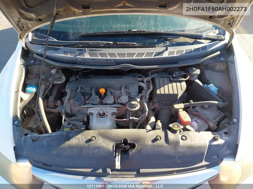 2010 HONDA CIVIC VIN 2HGFA1F60AH002273 — фото 10
