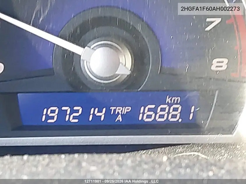 2010 HONDA CIVIC VIN 2HGFA1F60AH002273 — фото 15
