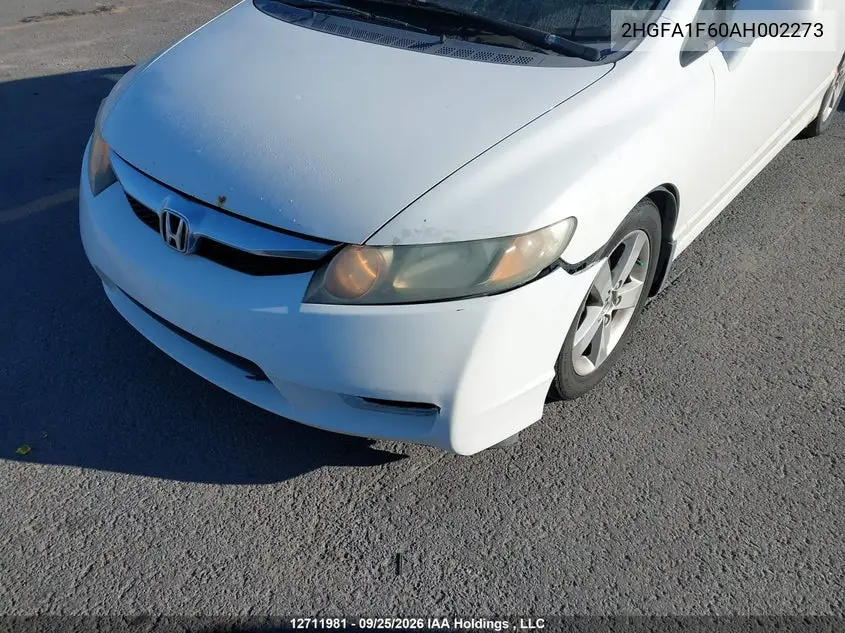 2010 HONDA CIVIC VIN 2HGFA1F60AH002273 — фото 6