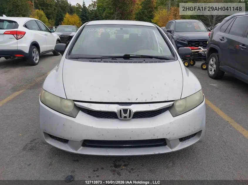 2010 HONDA CIVIC VIN 2HGFA1F29AH041148 — фото 12