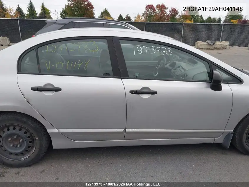 2010 HONDA CIVIC VIN 2HGFA1F29AH041148 — фото 13