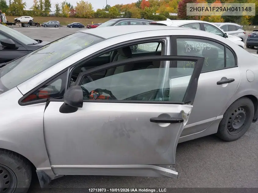 2010 HONDA CIVIC VIN 2HGFA1F29AH041148 — фото 14