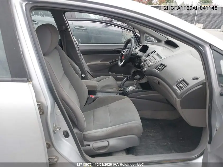 2010 HONDA CIVIC VIN 2HGFA1F29AH041148 — фото 5