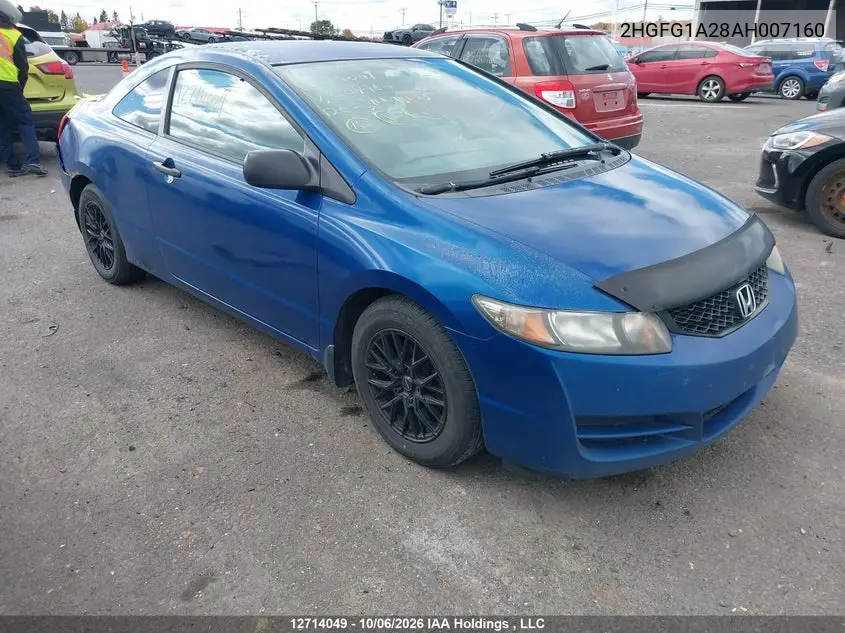HONDA CIVIC 2010, VIN 2HGFG1A28AH007160