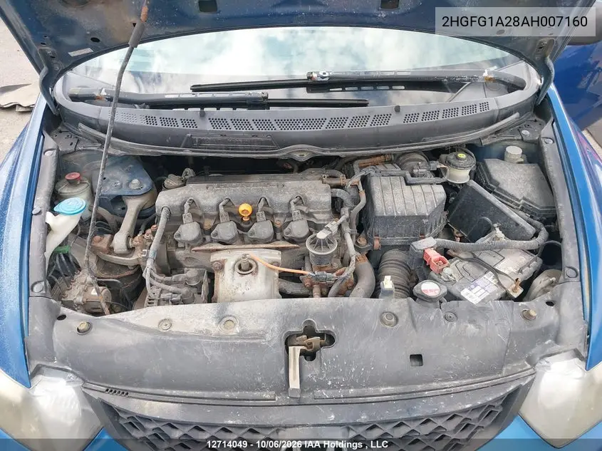 2010 HONDA CIVIC VIN 2HGFG1A28AH007160 — фото 10