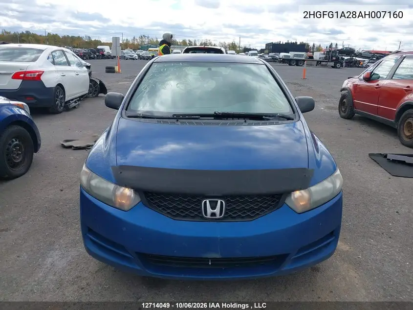 2010 HONDA CIVIC VIN 2HGFG1A28AH007160 — фото 12