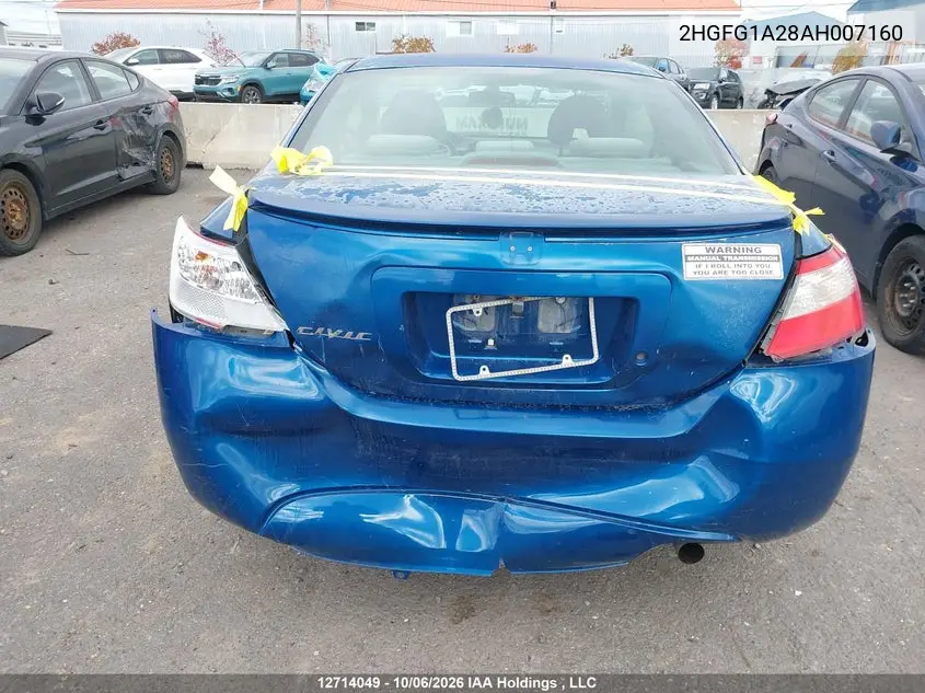 2010 HONDA CIVIC VIN 2HGFG1A28AH007160 — фото 6