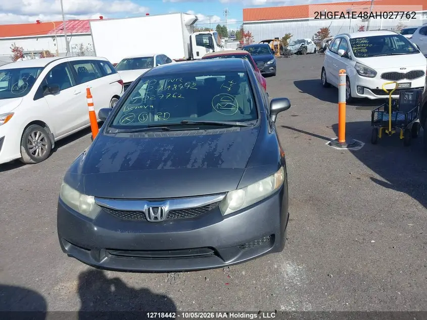 2010 HONDA CIVIC VIN 2HGFA1E48AH027762 — фото 12
