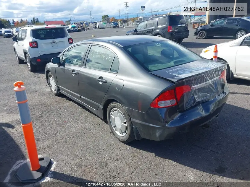 2010 HONDA CIVIC VIN 2HGFA1E48AH027762 — фото 3